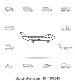 plane icon. Detailed set of transport outline icons. Premium quality graphic design icon. One of the collection icons for websites, web design, mobile app on white background