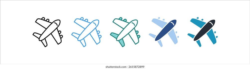 Plane Icon In Different Style Vector