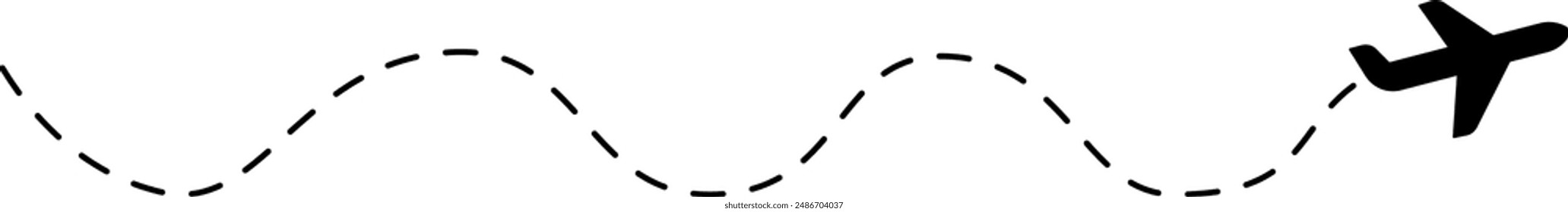 Plane icon with dotted line. Flight transport symbol. Airplane icon vector with line trace. Travel flat illustration. Travel symbol. Vector EPS 10