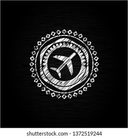 plane icon drawn on blackboard