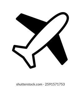 Plane icon with editable stroke. Aircraft icon with editable stroke