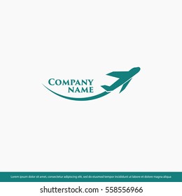 Plane icon, Example for the name of your company. One of set web icons