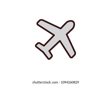 Plane icon, filled line icon