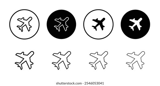 Plane icon Flat art illustration in outline