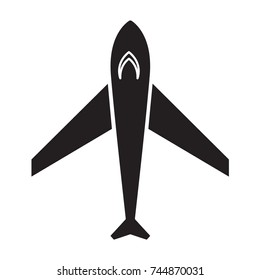 plane icon flat black