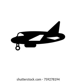 plane icon flat black