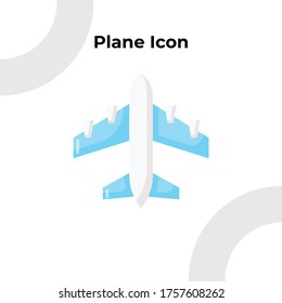 Plane-Symbol mit flachem Farbstil, Vektorgrafik editierbar