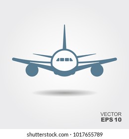 Plane icon in flat design style. Vector illustration