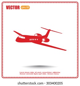 plane icon in flat design style