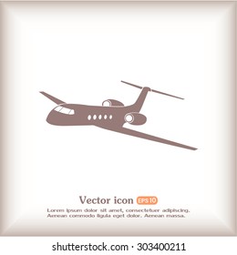 plane icon in flat design style