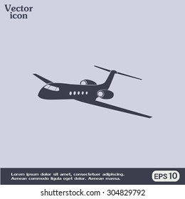 plane icon in flat design style