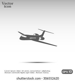 plane icon in flat design style