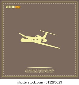 plane icon in flat design style