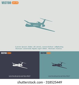 plane icon in flat design style