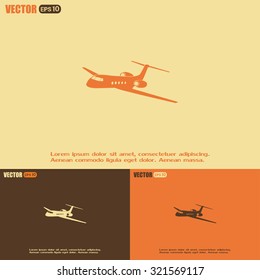 plane icon in flat design style