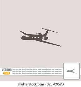 plane icon in flat design style