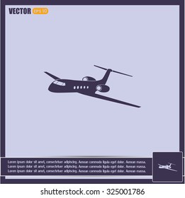 plane icon in flat design style