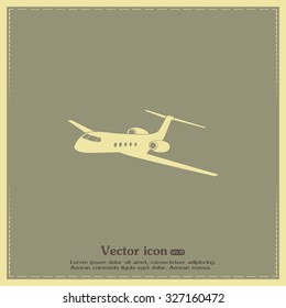 plane icon in flat design style