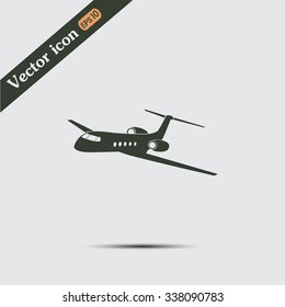 plane icon in flat design style