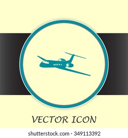 plane icon in flat design style