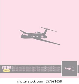 plane icon in flat design style