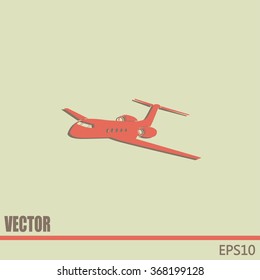 plane icon in flat design style