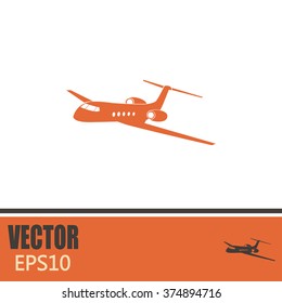 plane icon in flat design style