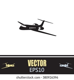 plane icon in flat design style