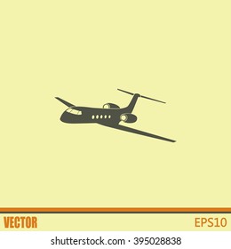 plane icon in flat design style