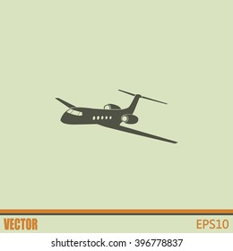 plane icon in flat design style