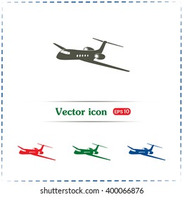 plane icon in flat design style