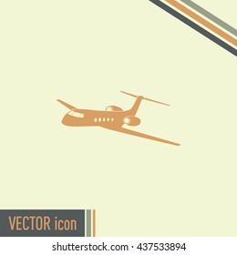 plane icon in flat design style