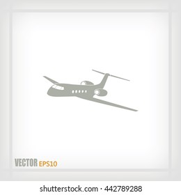plane icon in flat design style