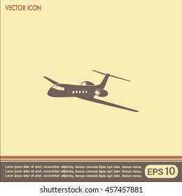 plane icon in flat design style