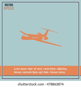 plane icon in flat design style