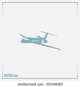 plane icon in flat design style