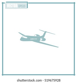 plane icon in flat design style