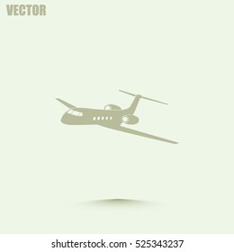 plane icon in flat design style