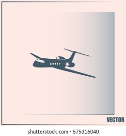 plane icon in flat design style