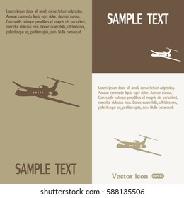 plane icon in flat design style