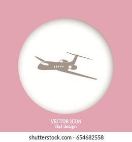 plane icon in flat design style