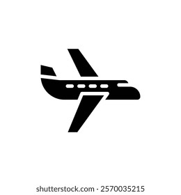 Plane icon Flat simple outline set