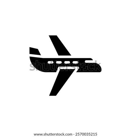Plane icon Flat simple outline set