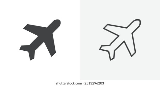 Plane icon flat and simple set design