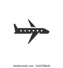 Plane icon in flat style. Airplane vector illustration on white isolated background. Flight airliner business concept.