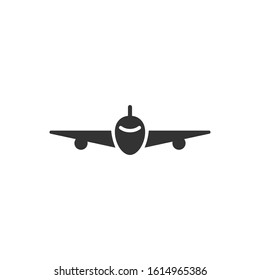 Plane icon in flat style. Airplane vector illustration on white isolated background. Flight airliner business concept.