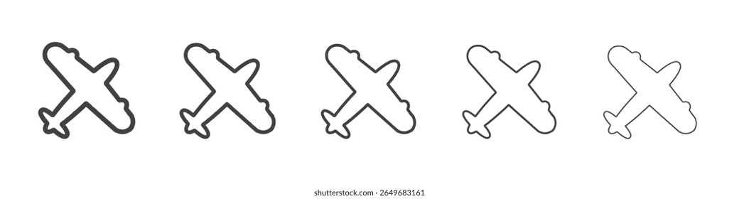 plane icon flat thin illustration symbol