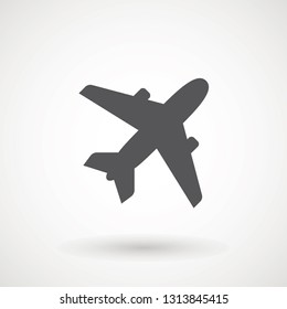 Plane icon. Flight transport symbol, airplane , fly airctaft, Aviation Vacation illustration. Travel icon solid illustration, pictogram isolated on white - Vector illustration