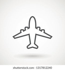 Plane icon. Flight transport symbol, airplane , fly airctaft, Aviation Vacation illustration. Travel icon solid illustration, pictogram isolated on white - Vector illustration