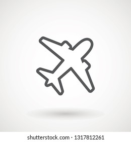Plane icon. Flight transport symbol, airplane , fly airctaft, Aviation Vacation illustration. Travel icon solid illustration, pictogram isolated on white - Vector illustration